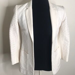 The Row cream textured blazer size 4 fits closer 2
